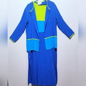 Diane Von Furstenburg Blue and Green Women's Skirt Set. SIZE M. #648